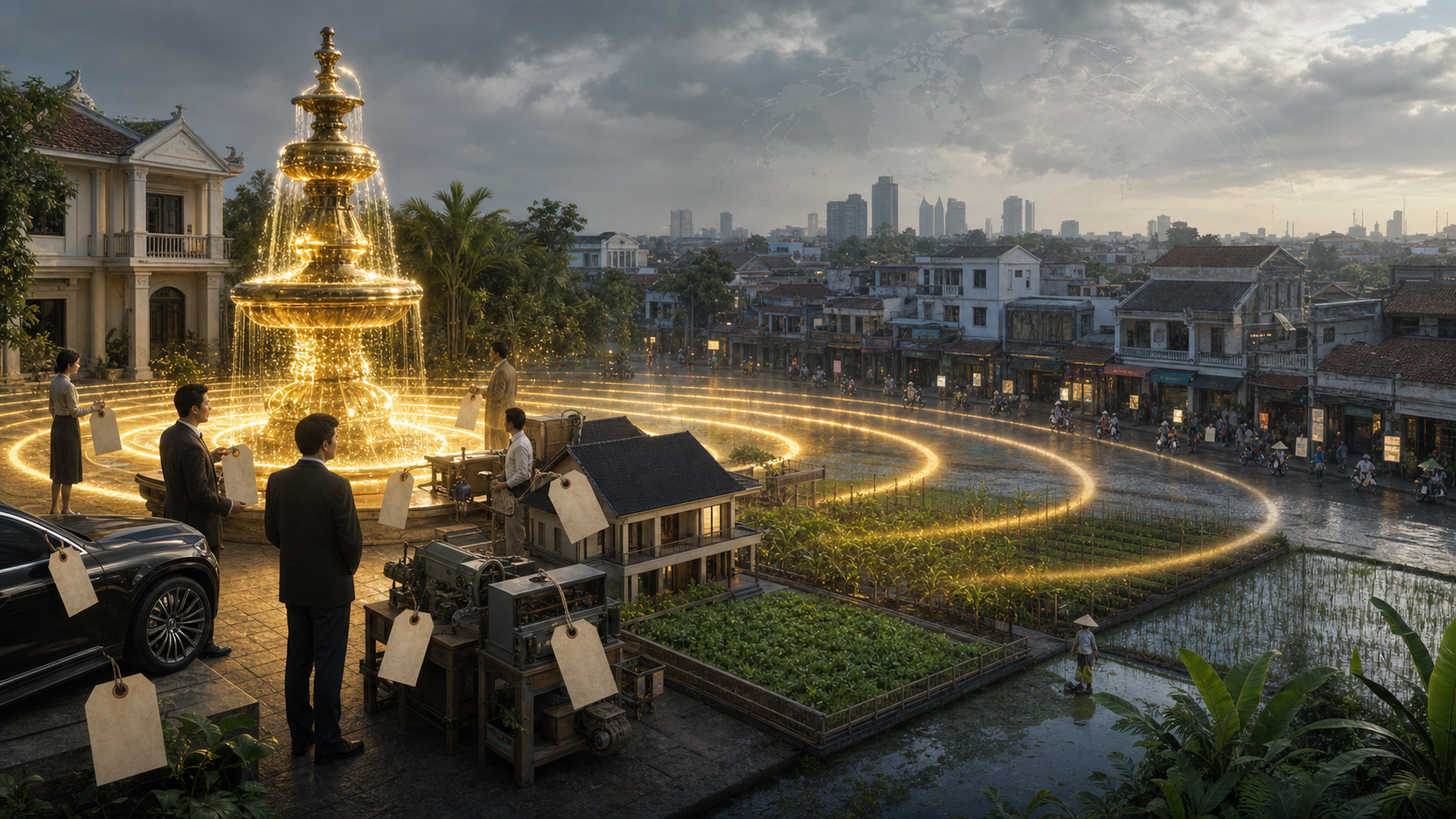 Những người ở gần vòi tín dụng mua tài sản với nhãn giá cũ trong khi giá lan dần về khu dân cư phía xa
