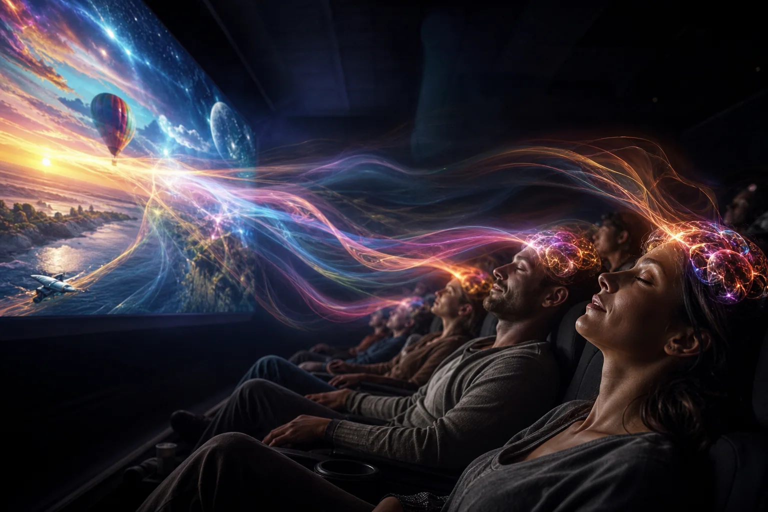 Khán giả thư giãn hạ khiên phòng thủ trong khi hình ảnh phim màu sắc đi vào subconscious như các sợi ánh sáng