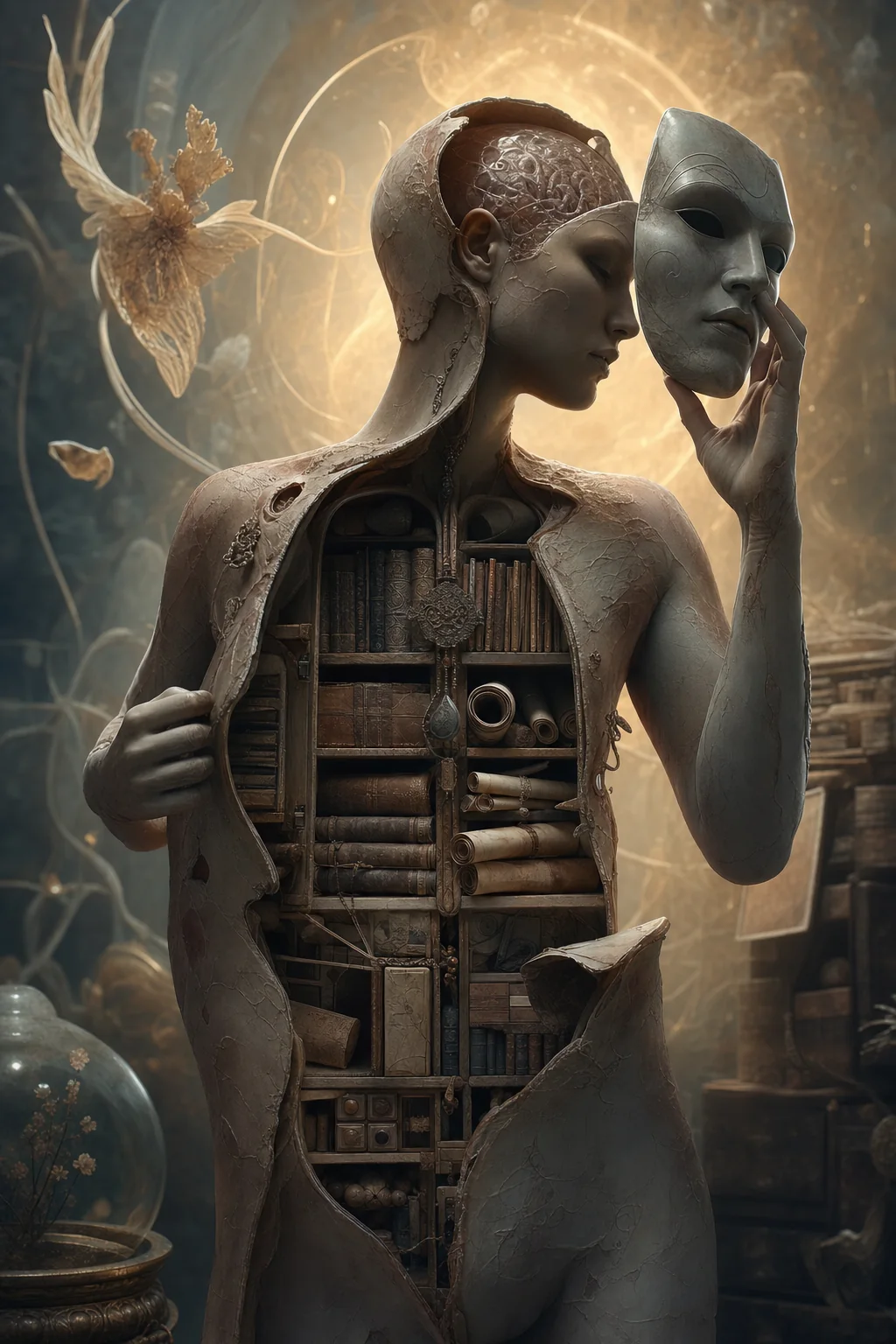 Các lớp body như bộ đồ sinh học, ego như mặt nạ sân khấu, soul như archive cổ xưa và Monad như ánh sáng player phía sau