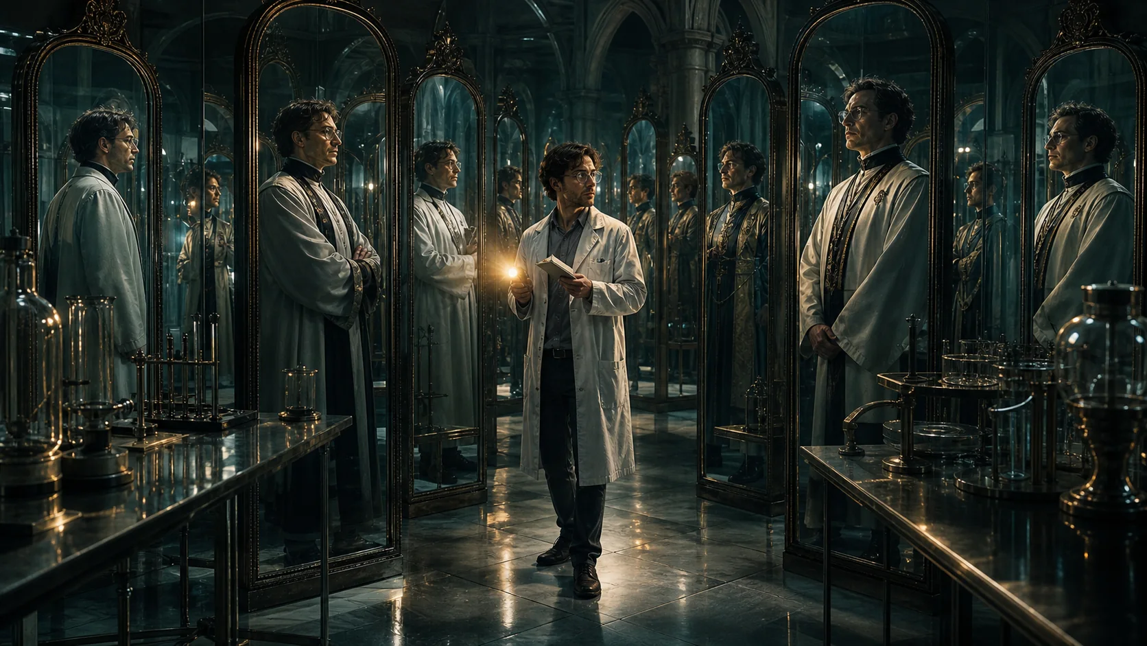 A mirror maze where a rebel scientist almost becomes the same priesthood he escaped