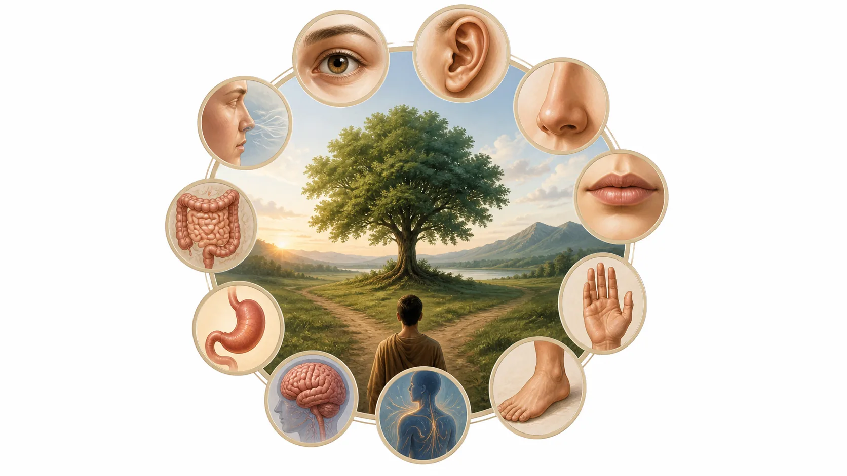 vòng mười hai xứ bao quanh trường mô tả, bên ngoài để trắng thay vì gắn nhãn không tồn tại