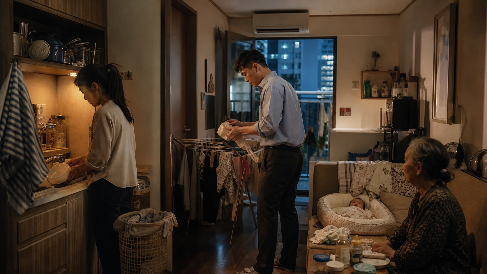 Lao động chăm sóc vô hình trong một gia đình nhiều thế hệ cần được cả hai người cùng sở hữu
